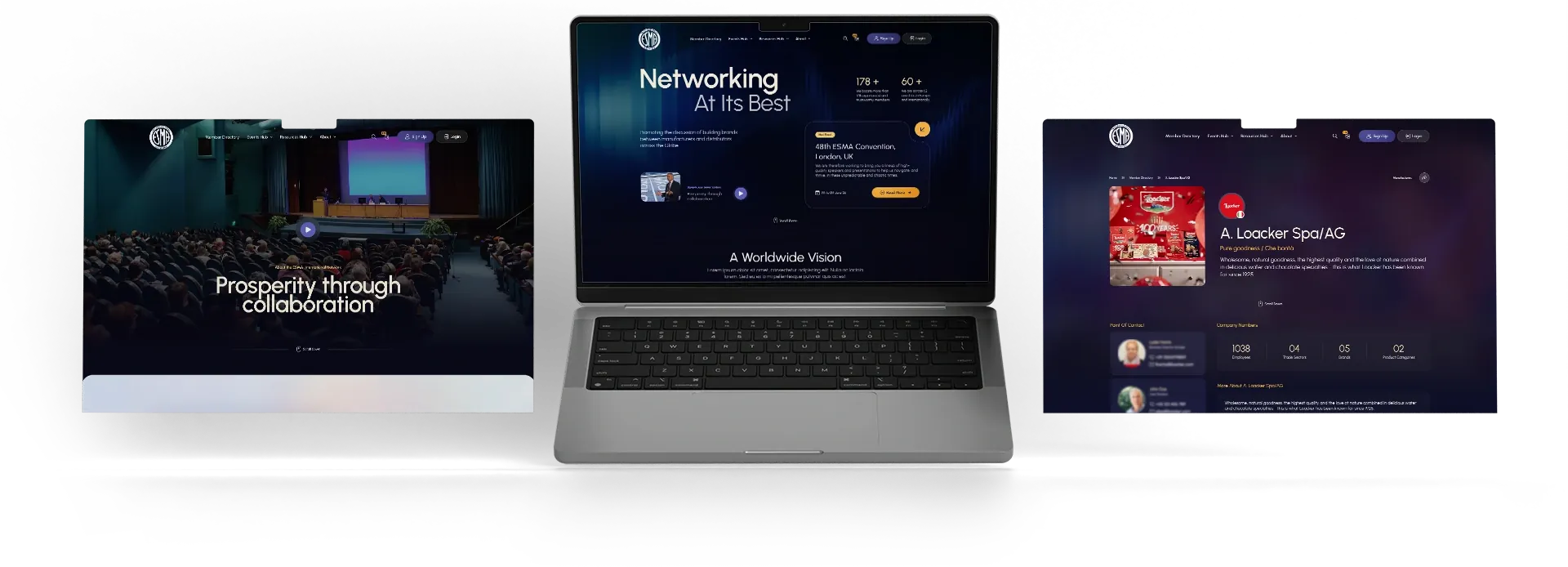 ESMA International Network, the public site across devices