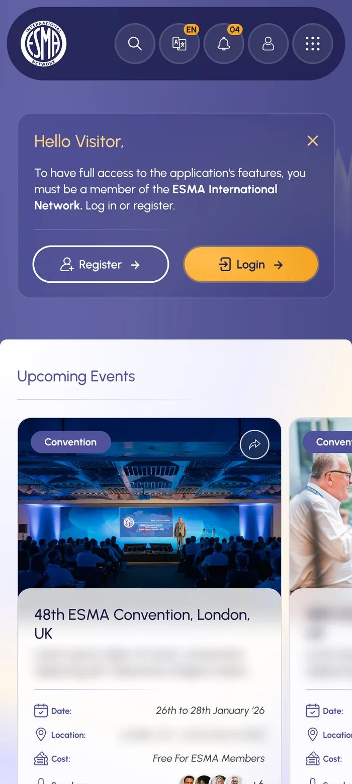 The native app, visitor home