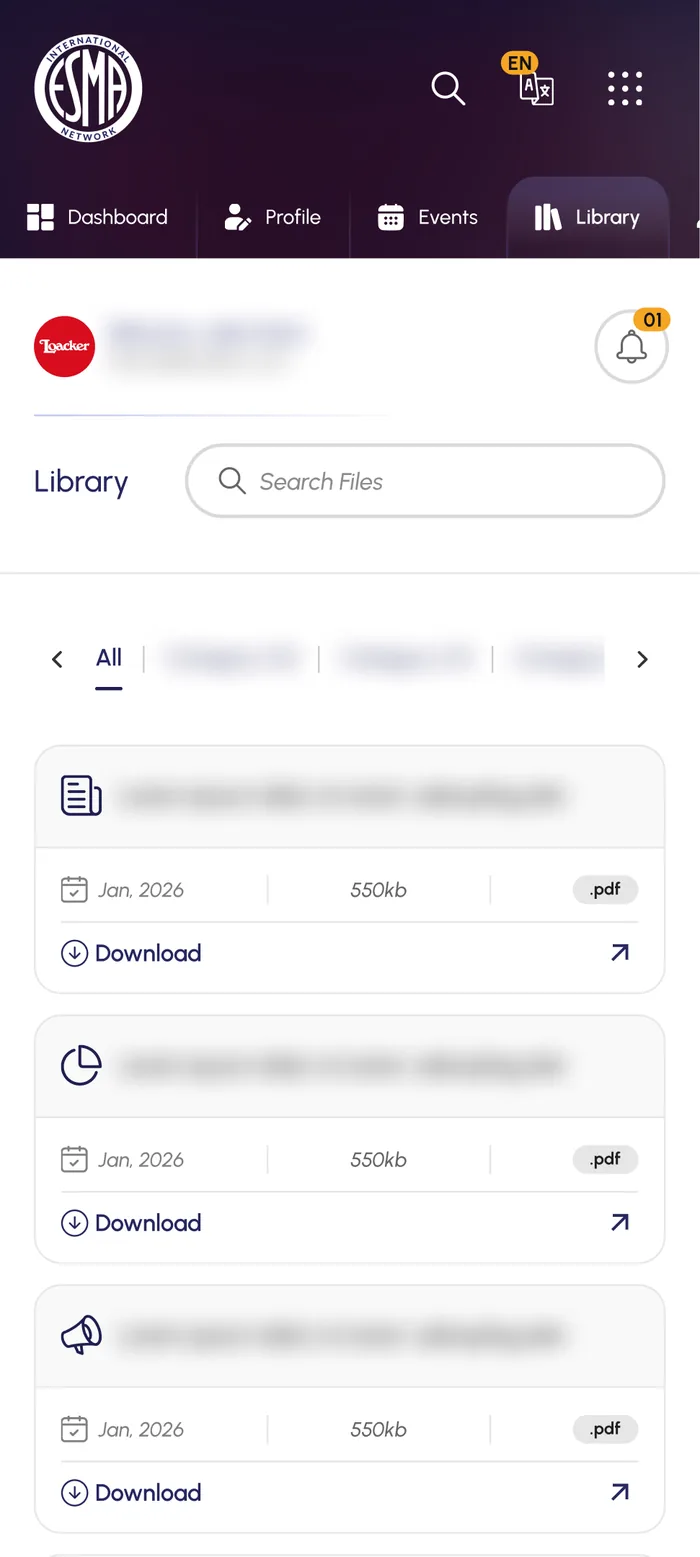 The document library on mobile