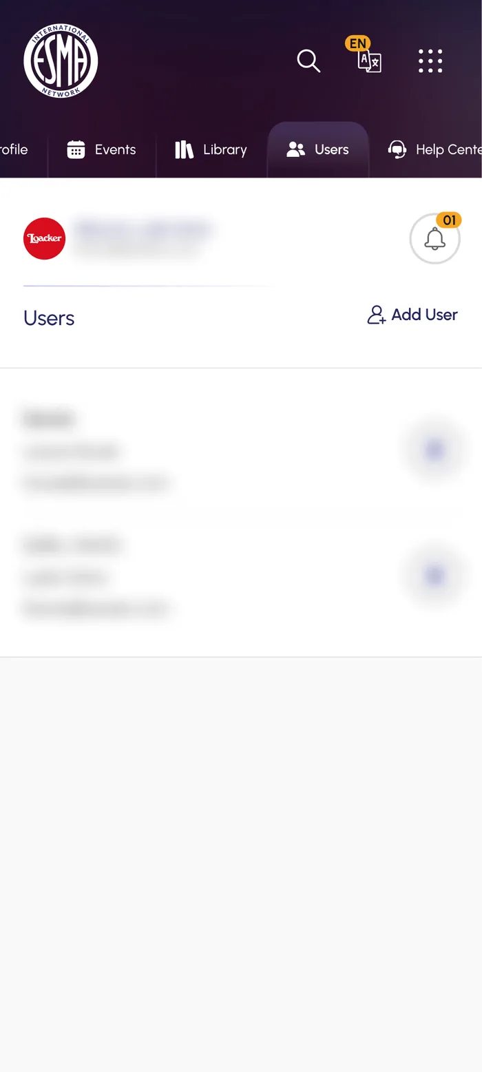 User management on mobile