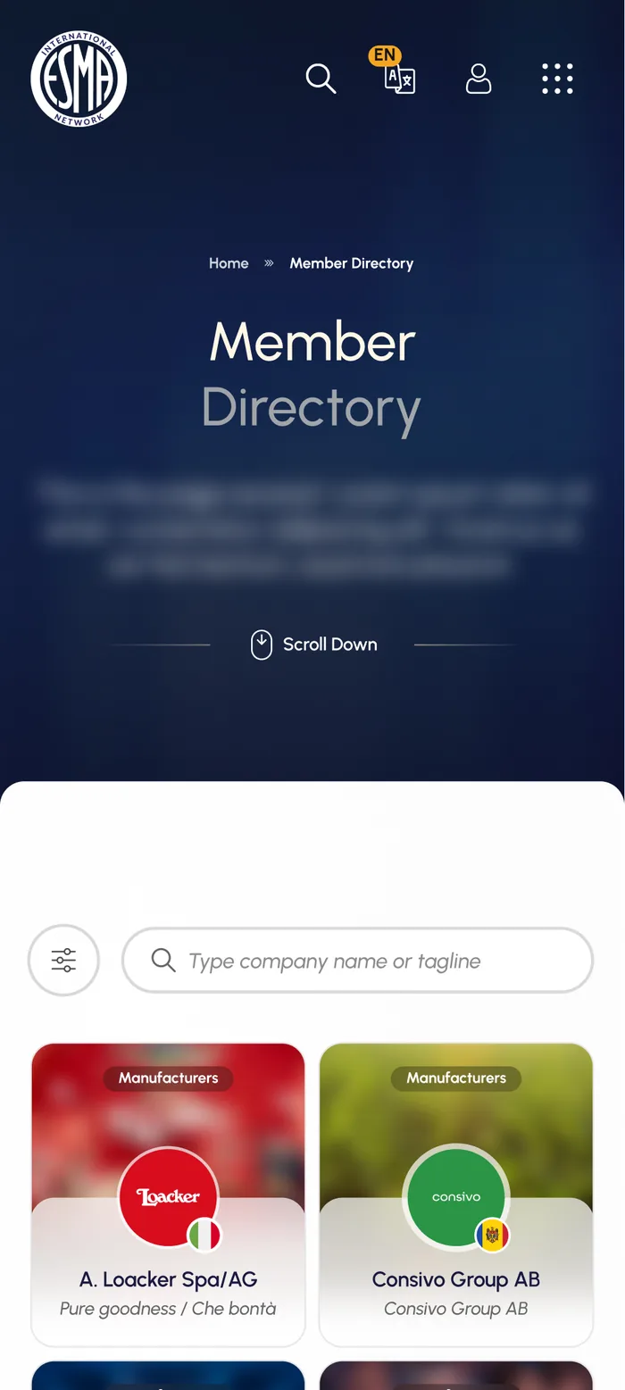 Member Directory on mobile