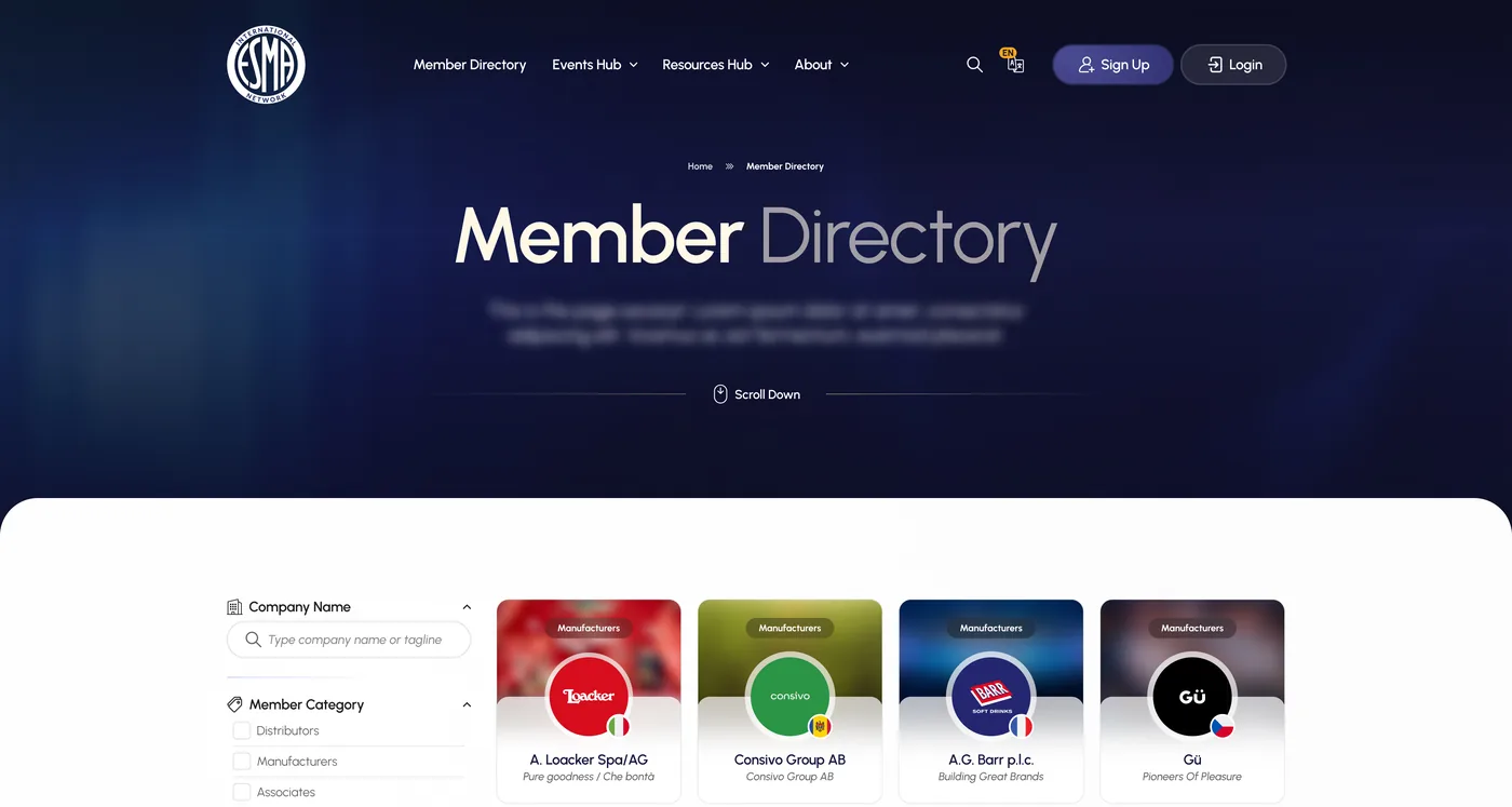 Member Directory, the searchable network
