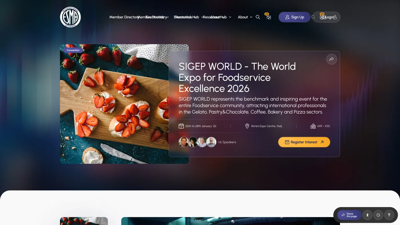 A single event page