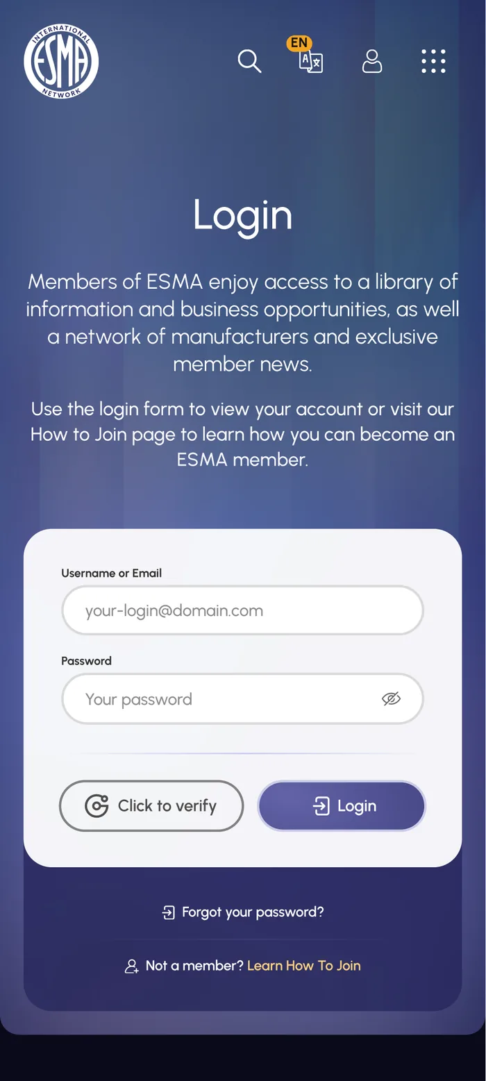 Member login on mobile