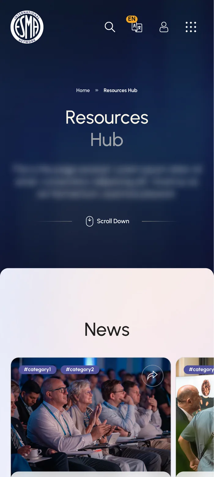 Resources Hub on mobile