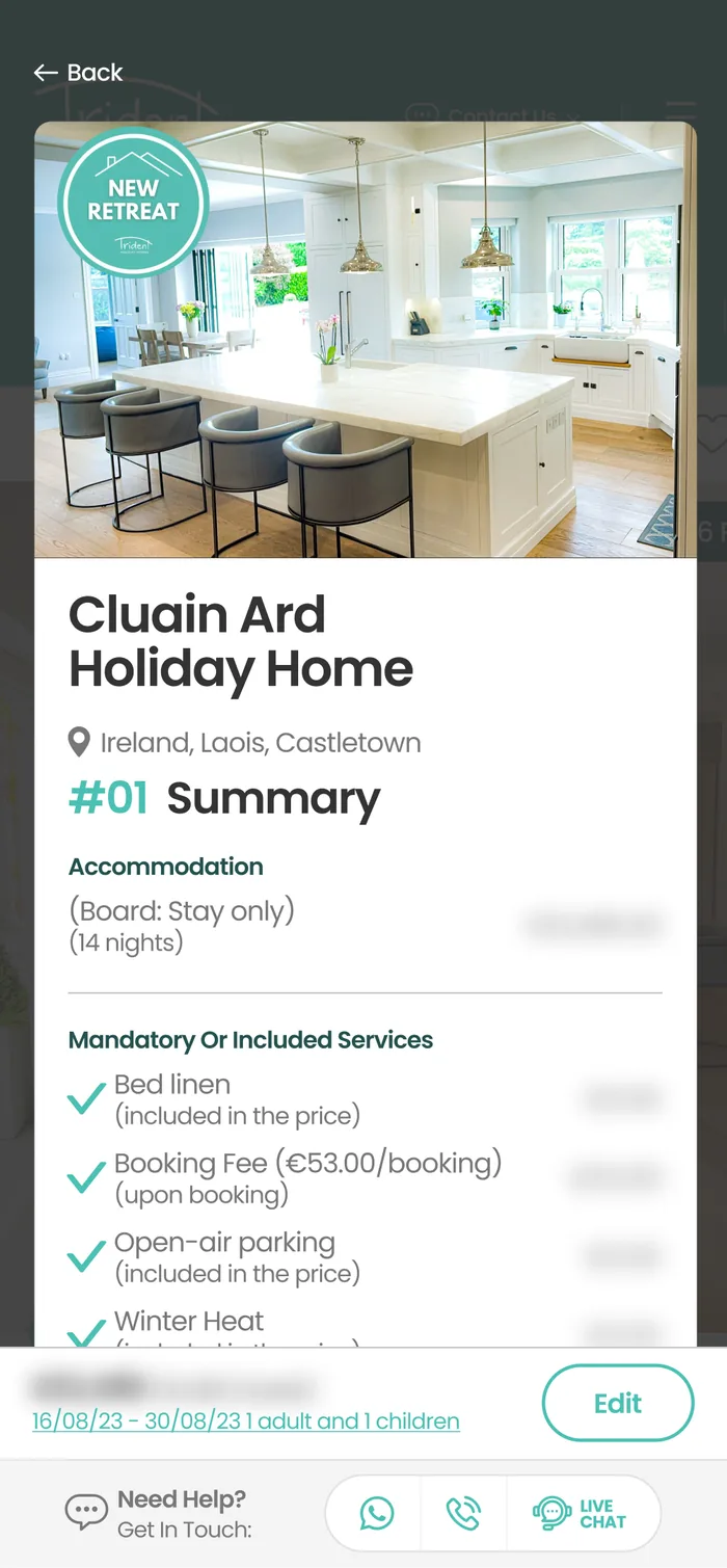 Reserving on mobile, the summary and what is included