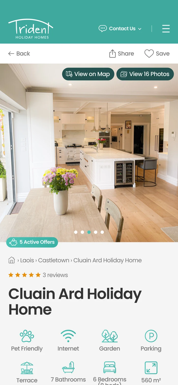 A property page on mobile